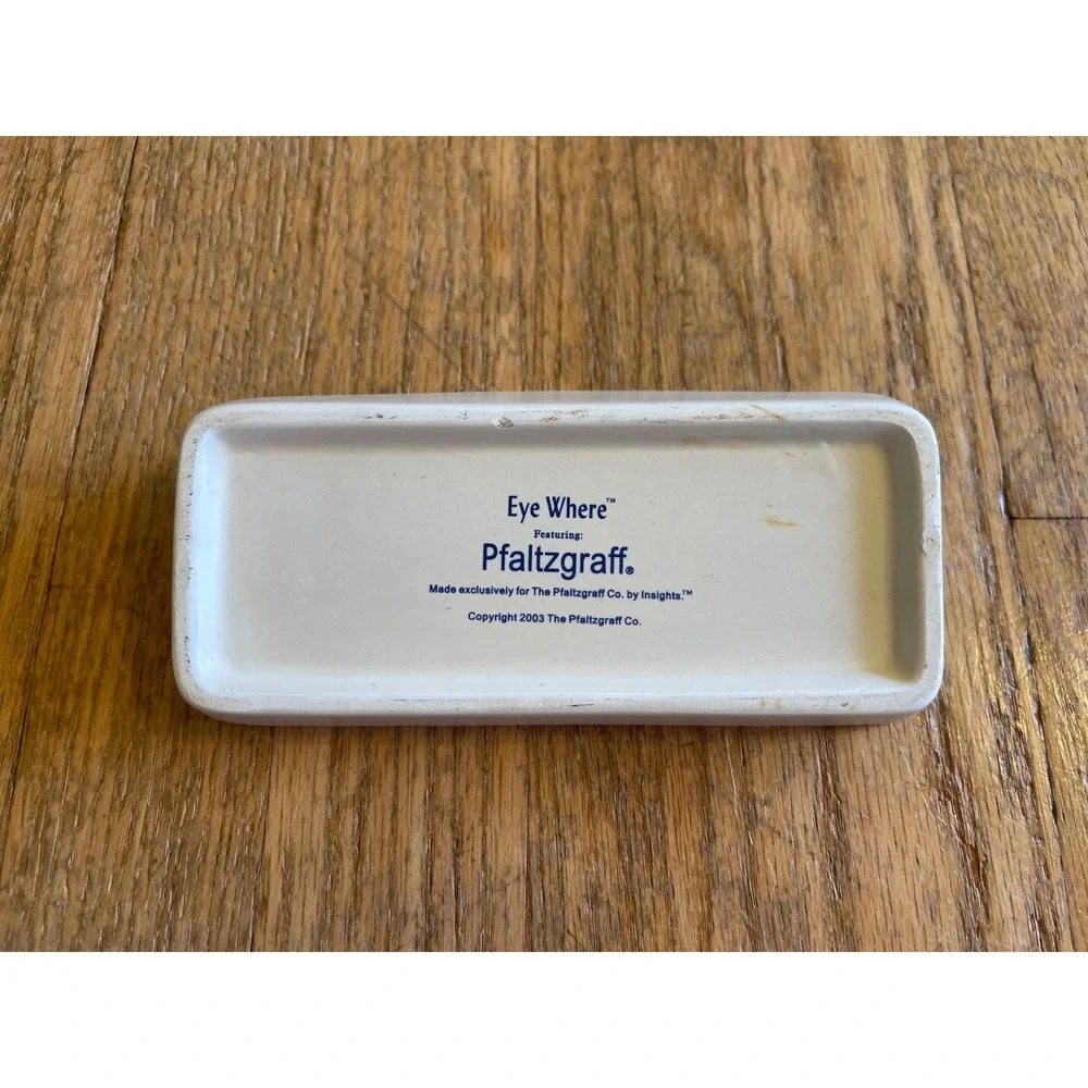 Rare Pfaltzgraff‎ Eye Where Sage Garden Ceramic Eyeglass Holder Tray Botanical